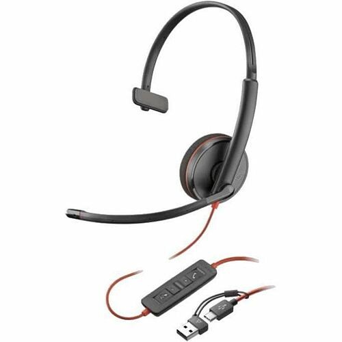 Hp 209746-101 Headsets/Earsets Plantronics Blackwire C3215 Headset - Mono - Mini-phone (3.5mm), Usb Type A - Wired - 32 Ohm - 20 Hz 209746101 
