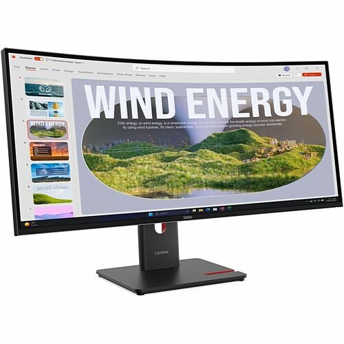 Lenovo 64AEGAR1UZ Monitors Lenovo Thinkvision T34wd-40 34" Class Uw-qhd Curved Screen Led Monitor - 21:9 - Eclipse Black - 34"  199271246603