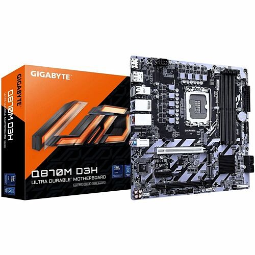 Gigabyte Q870M D3H Motherboards Gigabyte Ultra Durable Q870m D3h Desktop Motherboard - Intel Q870 Chipset - Socket Lga-1851 - Atx -  Q870md3h 889523053102