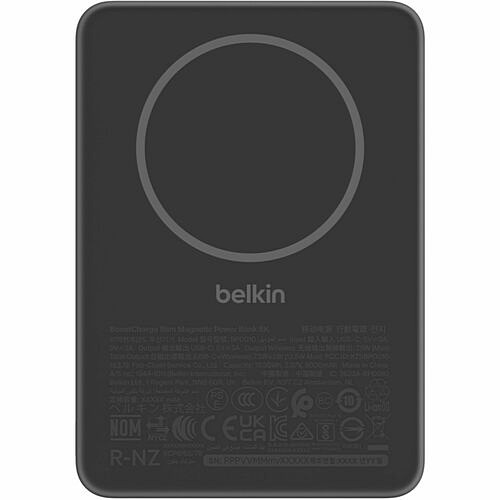 Belkin BPD010FQBK Power Banks Belkin Boostcharge Slim Magnetic Power Bank 5k - For Smartphone, Iphone, Earbud, Usb Type C Device,  745883932566