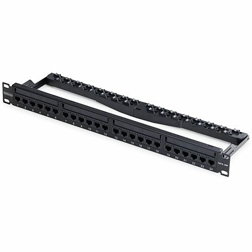 Startech C6PANELUTP241UFT Patch Panels Startech.com 24 Port 1u Feed Through Patch Panel With Cable Management Bar, Rackmount Cat6 Ethernet  065030911924