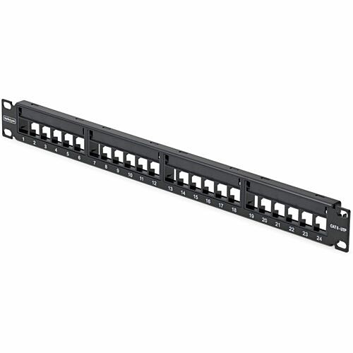 Startech C6PANELUTP241UCM Patch Panels Startech.com 24 Port 1u Blank Keystone Patch Panel With Cable Management Bar, Rackmount Cat6 Patch P 065030911726