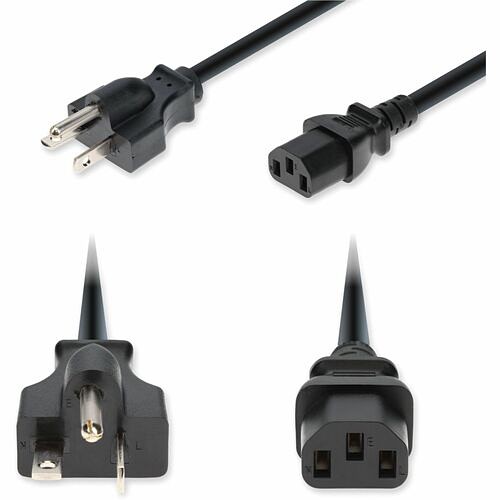 Addon ADD-N5202C13C14G10FB Power Cords Addon Standard Power Cord - 14 Gauge - 125 V / 15 A - Black - 10 Ft Cord Length - Nema 5-20p / Iec 6 Addn5202c13c14g10fb 199278103008