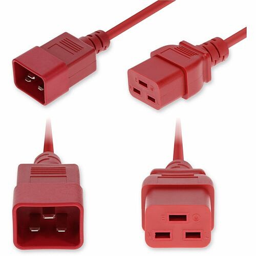 Addon ADD-C202C19C12G8FRD Power Cords Addon Standard Power Cord - 12 Gauge - 250 V / 20 A - Red - 8 Ft Cord Length - Iec 60320 C20 / Iec 6 Addc202c19c12g8frd 199278119399