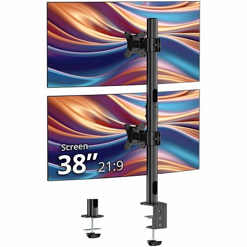 Siig CE-MT5G11-S1 Mounting Kits Siig Dual 38" Stack Monitor Pole Mount - Black - Fits 13-38" Screens, Up To 26.5 Lbs Each - Height A Cemt5g11s1 662774047270
