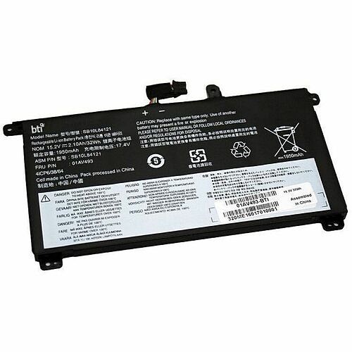 Battery Technology 00UR891-BTI Batteries Bti 00ur891-bti 4-cell 15.2v Li-ion Notebook Battery For Thinkpad P51s, P52s, T570, T580 - Compatibl 00ur891bti 886734901215