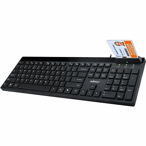 Adesso AKB-140SB Keyboards & Keypads Adesso Akb-140sb Desktop Keyboard With Smart Card Reader - Cable Connectivity - Full-size - Usb Type Akb140sb 783750014328