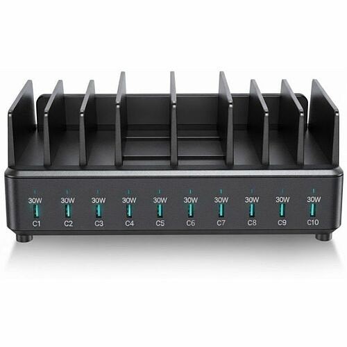 Codi CS-10PORT-C Power Adapters Codi 10 Port Usb-c Charging Station - 300 W - 10" Cable - 120 V Ac, 230 V Ac Input - 5 V Dc, 9 V Dc, Cs10portc 633886017963