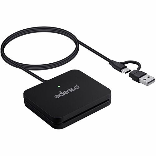 Adesso SCR-400 Smart Card Readers Adesso Scr-400 Smart Card Reader - Contact - Cable - Usb Type C, Usb Type A - Desktop, Automated Tel Scr400 783750014304