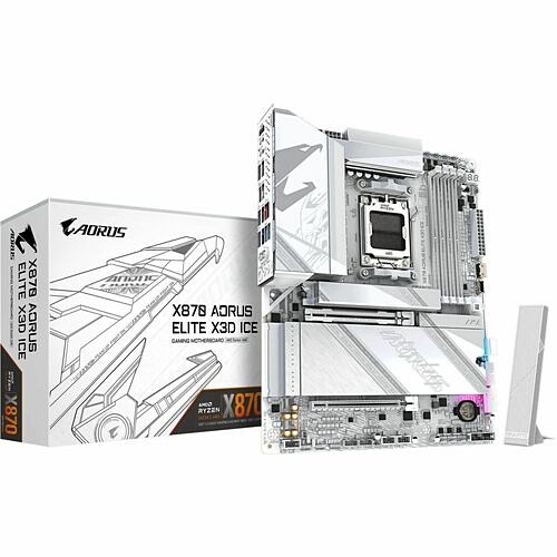 Gigabyte X870 A ELITE X ICE Motherboards Aorus Ultra Durable X870 A Elite X Ice Gaming Desktop Motherboard - Amd X870 Chipset - Socket Am5 -  X870aelitexice 889523053997