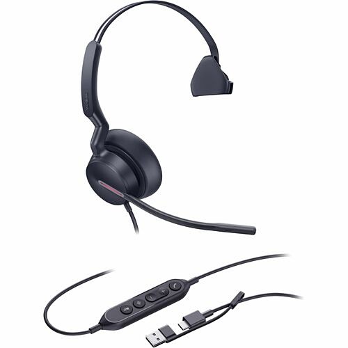 Yealink 1308242 Headsets/Earsets Yealink Uh46 Headset - Mono - Usb Type A, Usb Type C - Wired - 20 Hz To 20 Khz - Over-the-head - Mon 