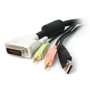 Startech USBDVI4N1A6 Cables 6 Ft 4-in-1 Usb Dvi Kvm Cable With Audio And Microphone 065030816052