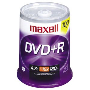 Maxell 639016 DVD/CD Media 16x Dvd+r Media 025215627675