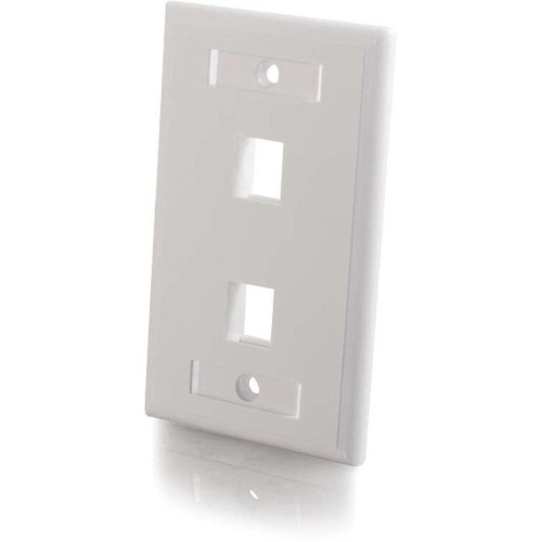 C2g 03411 Faceplates & Mounting Boxes 2 Socket Keystone Network/multimedia Faceplate 757120034117