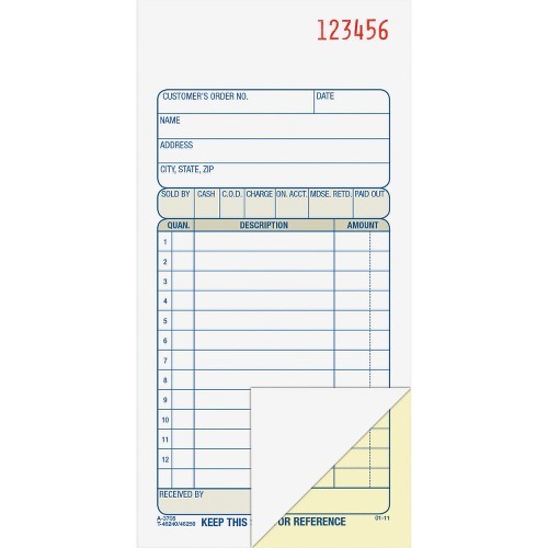 Tops DC3705 Forms & Record Keeping Carbonless 2-part Numbered Sales Order Books ABFDC3705 087958370522