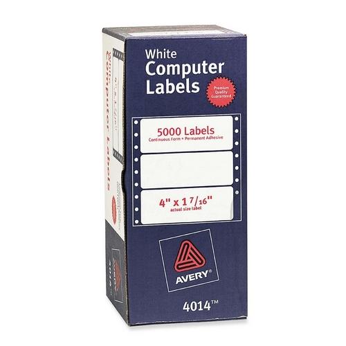 Avery Dennison 04014 Labels Mailing Labels For Pin Fed Printers AVE4014 072782040147