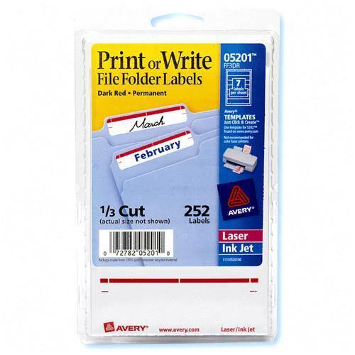 Avery Dennison 05201 Labels Filing Label AVE05201 072782052010