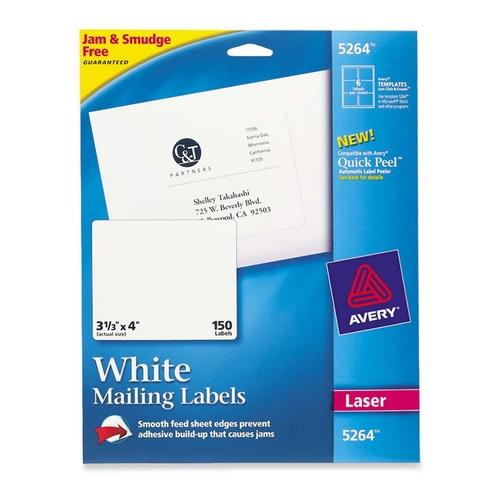Avery Dennison 05264 Labels Shipping Labels With Trueblock Technology AVE5264 072782052645