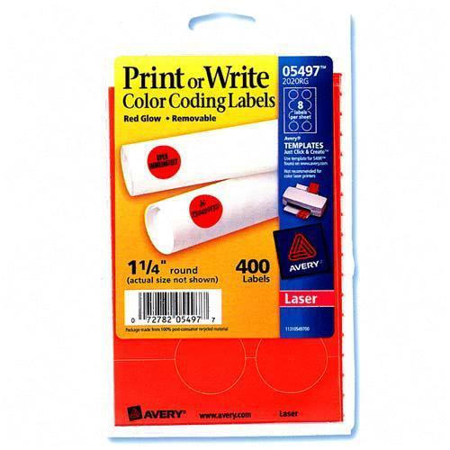 Avery Dennison 05497 Labels Round Color Coding Multipurpose Label AVE05497 072782054977