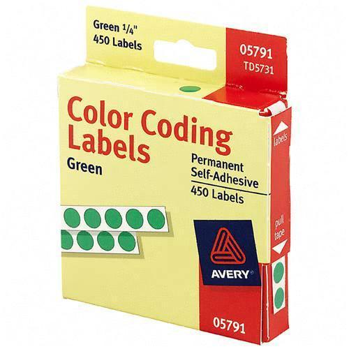 Avery Dennison 05791 Labels Round Color Coded Label AVE05791 655257959528