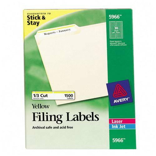 Avery Dennison 05966 Labels Permanent File Folder Labels With Trueblock Technology AVE5966 072782059668