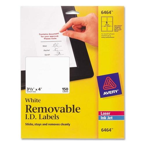 Avery Dennison 06464 Labels Removable Id Labels AVE6464 072782064648