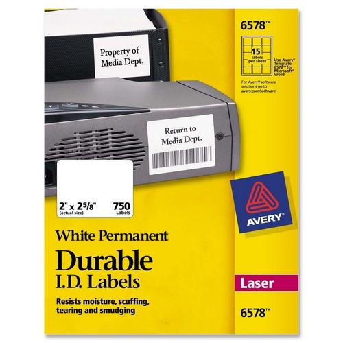 Avery Dennison 06578 Labels Permanent Durable Id Labels With Trueblock Technology AVE6578 072782065782