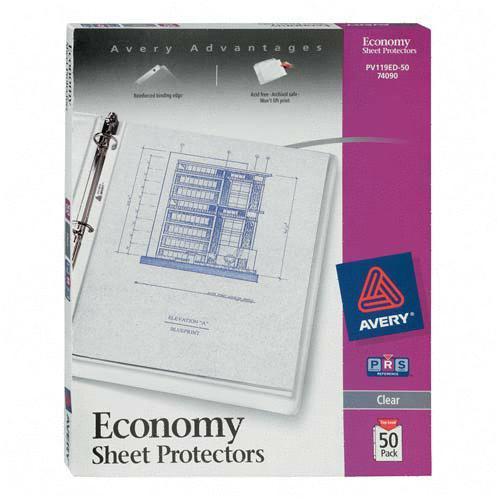 Avery Dennison 74090 Binder Accessories Top Loading Sheet Protector AVE74090 077711740907
