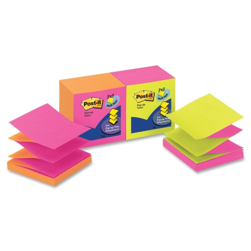 3m R330-N-ALT Post-It Pop-up Notes In Alternating Colors, 3 In X 3 In, Cape Town Color Collection R330nalt MMMR330NALT 021200980510