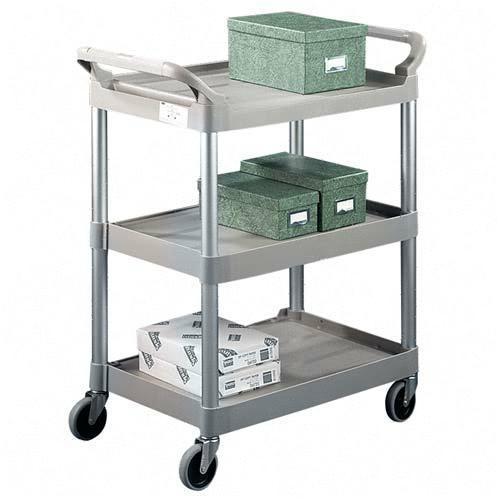 Rubbermaid Three-Shelf Service Cart - Platinum