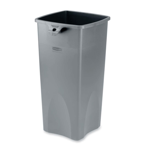 Rubbermaid FG356988GRAY Wastebaskets & Trash Cans Untouchable Square Container RCP356988GY 086876023770