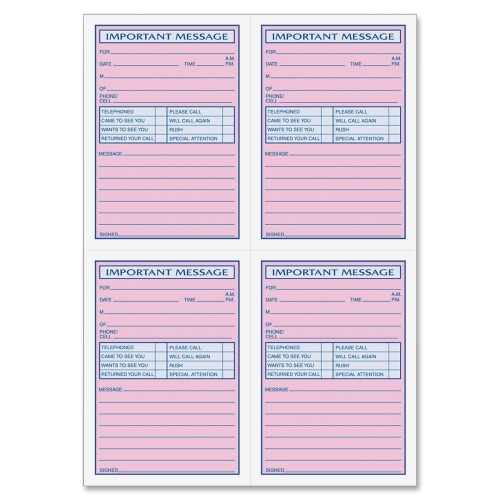 Tops 4009 Forms & Record Keeping Important Phone Message Book TOP4009 025932400902