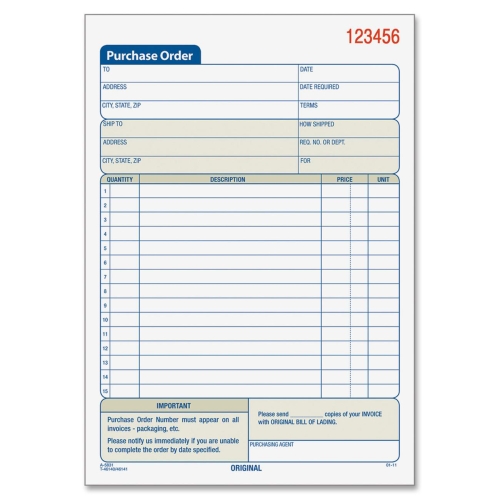 Tops 46140 Forms & Record Keeping Purchase Order Book TOP46140 025932461408