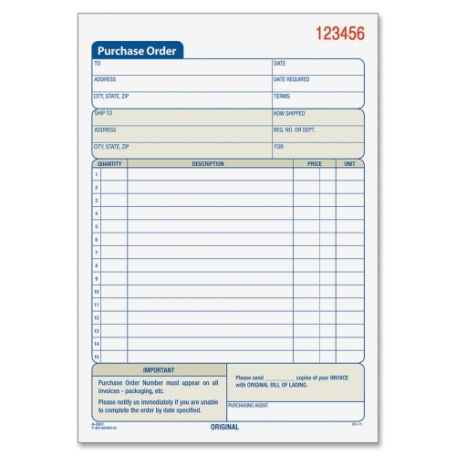Tops 46141 Forms & Record Keeping Purchase Order Book TOP46141 818289094227