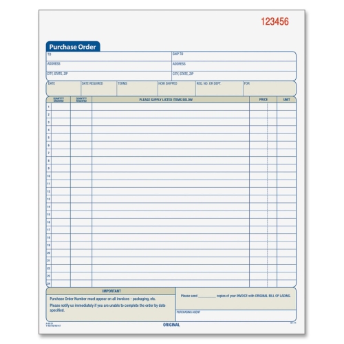 Tops 46146 Forms & Record Keeping Purchase Order Book TOP46146 025932461460