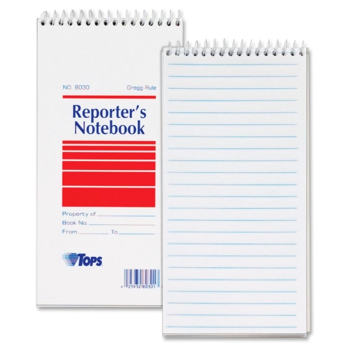 Tops 8030 Pads & Notebooks Gregg Ruled Reporter's Notebook TOP8030 025932803017