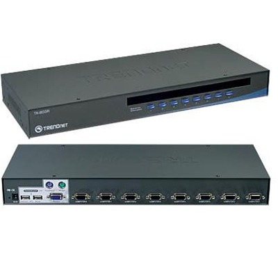 Trendnet TK-803R KVM Switchboxes Trendnet 8-port Usb/ps2 Rack Mount Kvm Switch, Tk-803r, Vga And Usb Connection, Supports Usb And Ps/2 Co Tk803r 132018279540