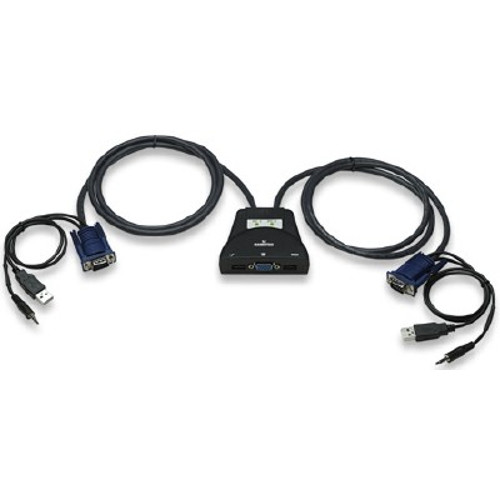 Manhattan 151245 Uncategorized 2-port Mini Kvm Switch 2-port Usb, Audio Support Black (151245) 766623151245