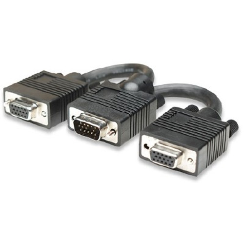 Manhattan 304559 Cables Manhattan Svga Y Cable - Hd15 Male / 2 Hd15 Female - 6" - Black - Fully Shielded To Reduce Emi Inter 020066329815