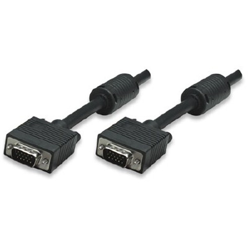 Manhattan 317757 Cables Manhattan Svga Hd15 Male To Hd15 Male Monitor Cable With Ferrite Cores, 6', Black - Fully Shielded W 031775000070
