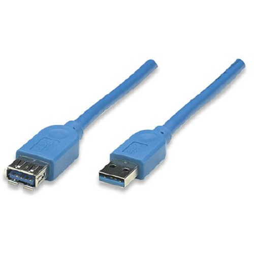 Manhattan 322447 Cables Manhattan Superspeed Usb 3.0 A Male/a Female Extension Cable, 10 Ft (3m), Blue - Usb 3.0 For Ultra-f 766623322447