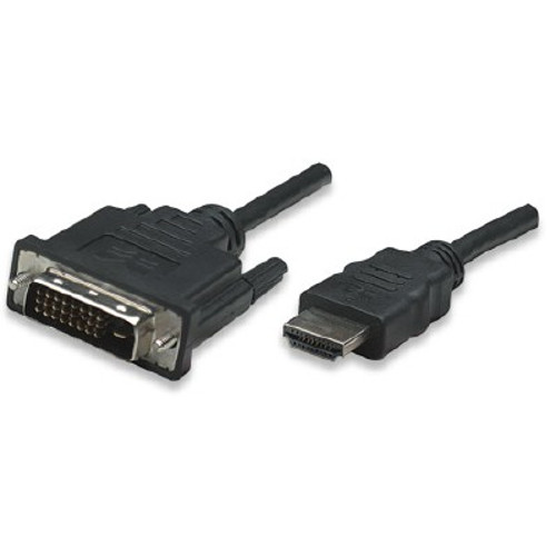 Manhattan 372503 Cables Manhattan Hdmi Cable - 6 Ft Dvi-d/hdmi Video Cable For Monitor, Video Device, Lcd, Plasma, Satellite 766623372503