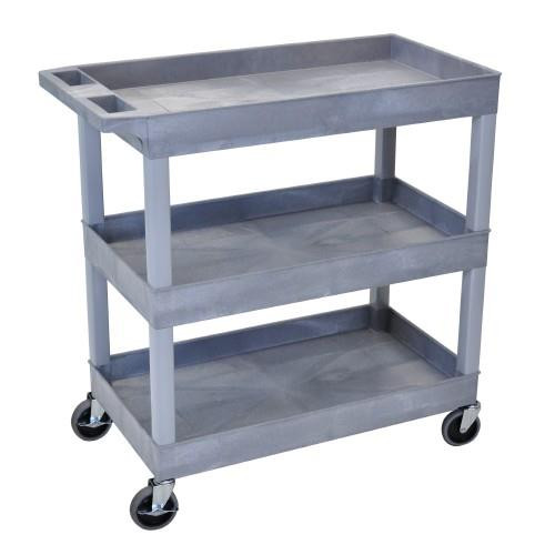 Luxor - H.Wilson EC111-G Carts & Dollies Gray 18x32 3 Tub Cart (ec111-g) Ec111g 847210031475