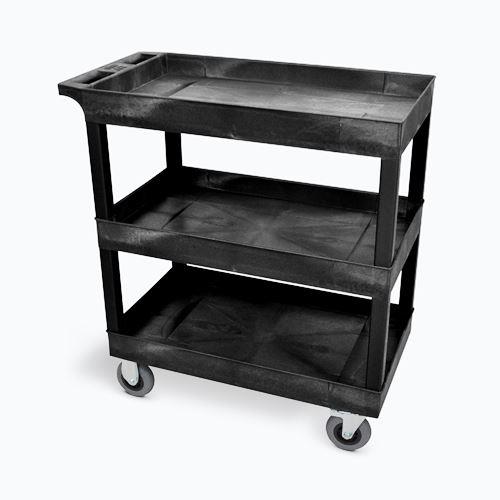 Luxor - H.Wilson EC111SP5-B Carts & Dollies Black 18x32 3 Tub Cart Sp5 Cas (ec111sp5-b) Ec111sp5b 847210035152