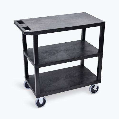 Luxor - H.Wilson EC222HD-B Carts & Dollies Black 18x32 3 Flat Cart Hd (ec222hd-b) Ec222hdb 847210032656