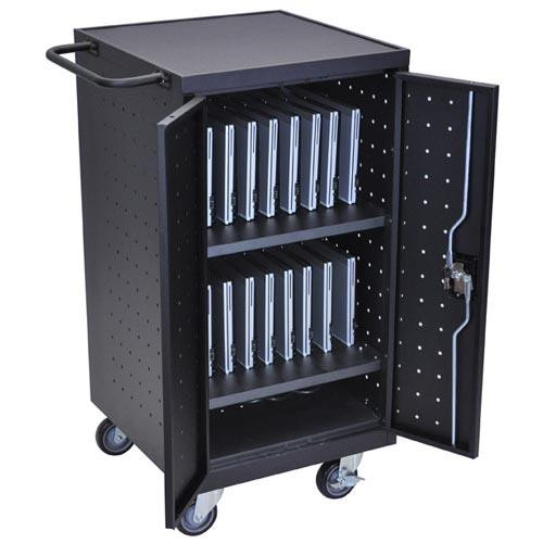 Luxor - H.Wilson LLTP18-B Carts & Dollies Lltp18-b - 18 Laptop/chromebook Computer Charging Cart Lltp18b 847210032793
