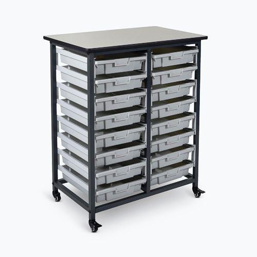 Luxor - H.Wilson MBS-DR-16S Carts & Dollies Mbs Double Rack W/ 16 Sm Bins (mbs-dr-16s) Mbsdr16s 847210036128