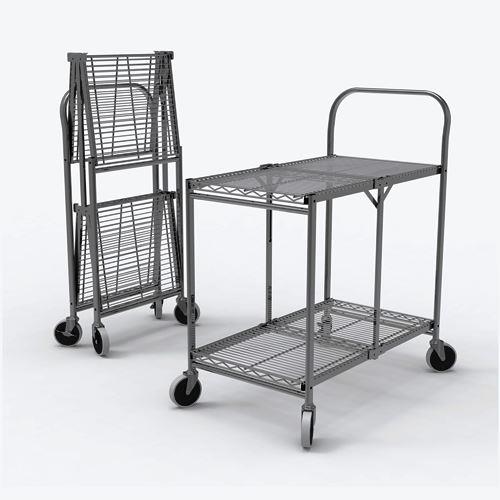 Luxor - H.Wilson WSCC-2 Carts & Dollies Two-shelf Collapsible Wire Utility Cart (wscc-2) Wscc2 847210036845