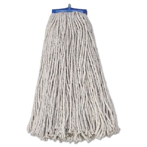 Mop Head, Economical Lie-Flat Head, Cotton Fiber, 20 Oz, White, 12/Carton (720C) (BWK720C)