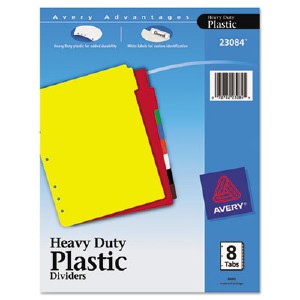 Avery Plastic Tab Divider - 8 Blank Tab(s) - 8 Tab(s)/Set - 8.50